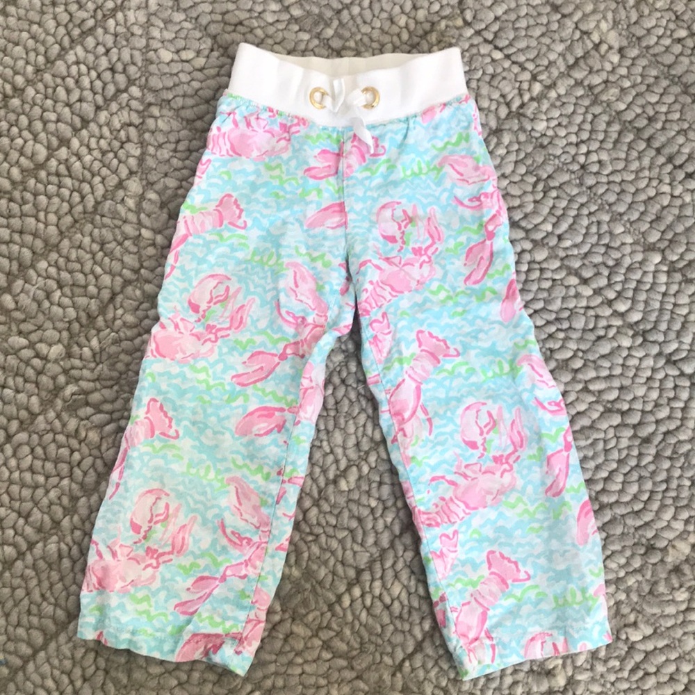 Lilly Pulitzer Girls XS Linen Beach Pants Lobster